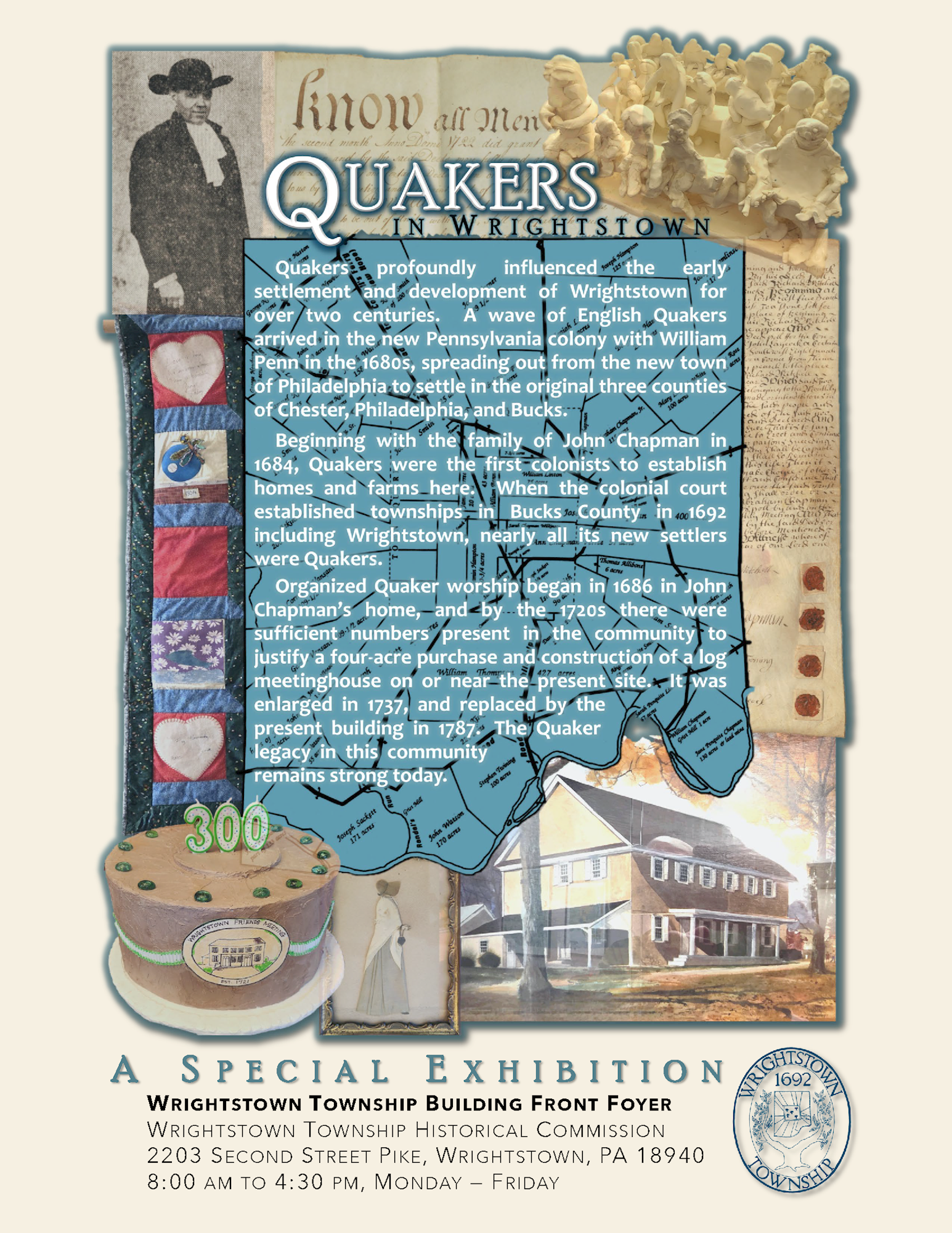 Quaker Exhibit Poster Letter Size With Bkgd